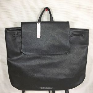 Victoria's Secret Black Leather Backpack Tote